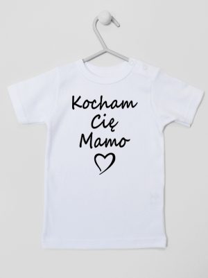 kocham cię mamo koszulka z krótkim rękawem kolor biały 114