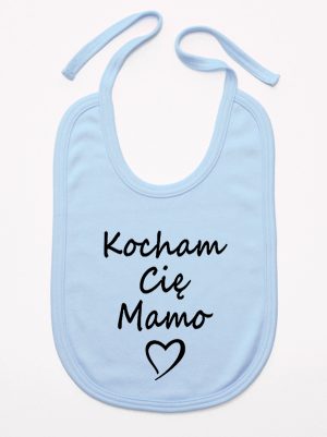 kocham cię mamo śliniak niemowlęcy kolor błękitny 114