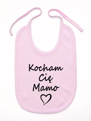 kocham cię mamo śliniak niemowlęcy kolor różowy 114