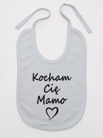 kocham cię mamo śliniak niemowlęcy kolor szary 114