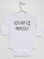 kocham cię mamusiu body z długim rękawem kolor biały 053