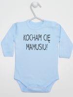 kocham cię mamusiu body z długim rękawem kolor błękitny 053