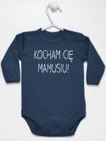 kocham cię mamusiu body z długim rękawem kolor granatowy 053