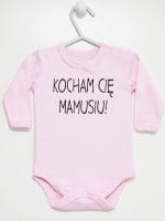 kocham cię mamusiu body z długim rękawem kolor różowy 053