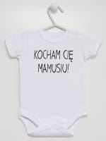 kocham cię mamusiu body z krótkim rękawem kolor biały 053