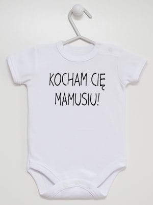 kocham cię mamusiu body z krótkim rękawem kolor biały 053