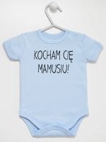kocham cię mamusiu body z krótkim rękawem kolor błękitny 053