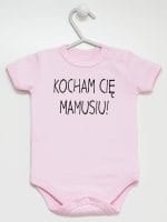 kocham cię mamusiu body z krótkim rękawem kolor różowy 053