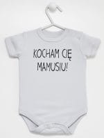 kocham cię mamusiu body z krótkim rękawem kolor szary 053