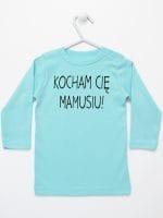 kocham cię mamusiu koszulka z długim rękawem kolor miętowy 053