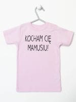 kocham cię mamusiu koszulka z krótkim rękawem kolor różowy 053