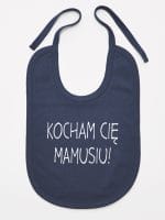 kocham cię mamusiu śliniak niemowlęcy kolor granatowy 053
