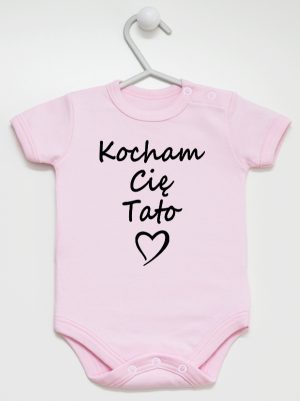 kocham cię tato body z krótkim rękawem kolor różowy 115