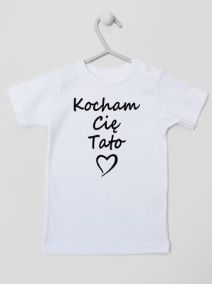 kocham cię tato koszulka z krótkim rękawem kolor biały 115