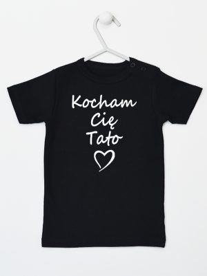 kocham cię tato koszulka z krótkim rękawem kolor czarny 115