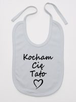 kocham cię tato śliniak niemowlęcy kolor szary 115 kocham cię tato śliniak niemowlęcy kolor szary 115