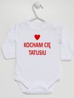 kocham cię tatusiu body z długim rękawem kolor biały 004