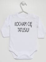 kocham cię tatusiu body z długim rękawem kolor biały 054