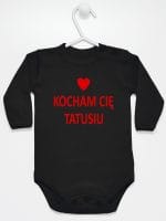 kocham cię tatusiu body z długim rękawem kolor czarny 004