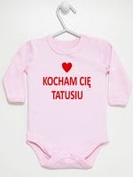 kocham cię tatusiu body z długim rękawem kolor różowy 004