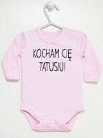 kocham cię tatusiu body z długim rękawem kolor różowy 054