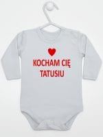 kocham cię tatusiu body z długim rękawem kolor szary 004