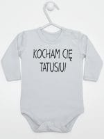 kocham cię tatusiu body z długim rękawem kolor szary 054