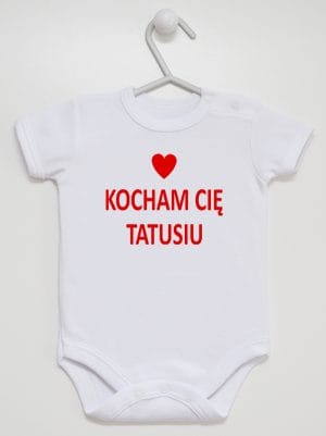 kocham cię tatusiu body z krótkim rękawem kolor biały 004