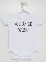 kocham cię tatusiu body z krótkim rękawem kolor biały 054