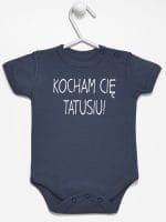 kocham cię tatusiu body z krótkim rękawem kolor granatowy 054