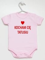 kocham cię tatusiu body z krótkim rękawem kolor różowy 004