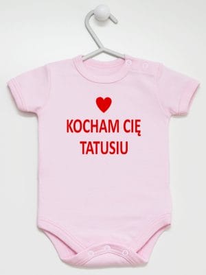 kocham cię tatusiu body z krótkim rękawem kolor różowy 004