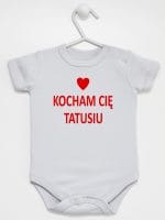 kocham cię tatusiu body z krótkim rękawem kolor szary 004