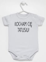 kocham cię tatusiu body z krótkim rękawem kolor szary 054