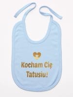 kocham cię tatusiu nadruk złoty śliniak niemowlęcy kolor błękitny 052