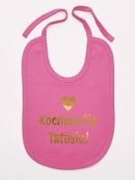 kocham cię tatusiu nadruk złoty śliniak niemowlęcy kolor ciemny różowy 052