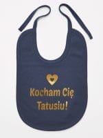 kocham cię tatusiu nadruk złoty śliniak niemowlęcy kolor granatowy 052