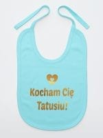 kocham cię tatusiu nadruk złoty śliniak niemowlęcy kolor miętowy 052