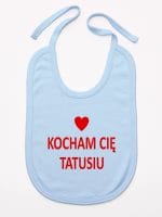 kocham cię tatusiu śliniak niemowlęcy kolor błękitny 004