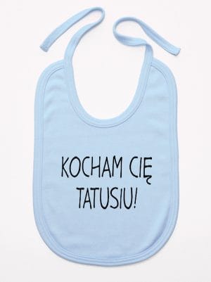 kocham cię tatusiu śliniak niemowlęcy kolor błękitny 054