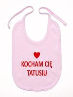 kocham cię tatusiu śliniak niemowlęcy kolor różowy 004