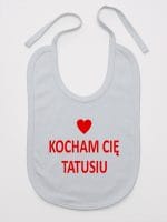 kocham cię tatusiu śliniak niemowlęcy kolor szary 004