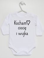 kocham ciocię i wujka body z długim rękawem kolor biały 129