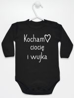 kocham ciocię i wujka body z długim rękawem kolor czarny 129