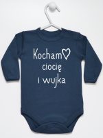 kocham ciocię i wujka body z długim rękawem kolor granatowy 129