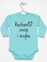 kocham ciocię i wujka body z długim rękawem kolor miętowy 129