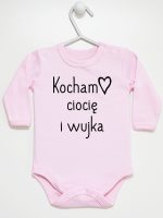 kocham ciocię i wujka body z długim rękawem kolor różowy 129