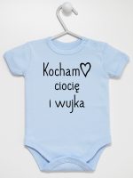 kocham ciocię i wujka body z krótkim rękawem kolor błękitny 129