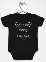 kocham ciocię i wujka body z krótkim rękawem kolor czarny 129
