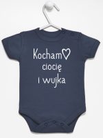 kocham ciocię i wujka body z krótkim rękawem kolor granatowy 129